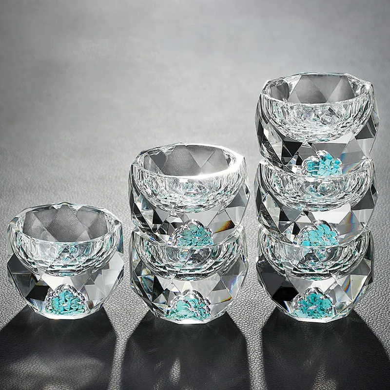 Tumblers 3/6Pcs 50ml Luxury Crystal Diamond Series S Glasses Cocktail Whiskey Glass Cup Turquoise Wine Glass Set Party Wine Glassware 230704