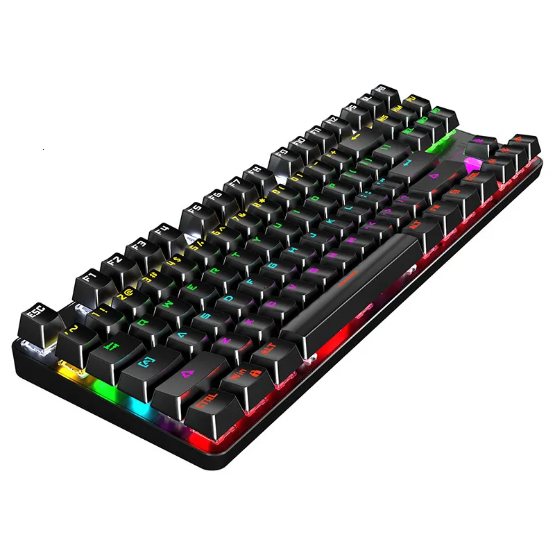 Tastaturen Gaming Mechanische Tastatur 87 Tasten Anti-Ghosting Swapbble Blue Switch Farbe Hintergrundbeleuchtung Wired Keyboard Für Pro Gamer Laptop 230703