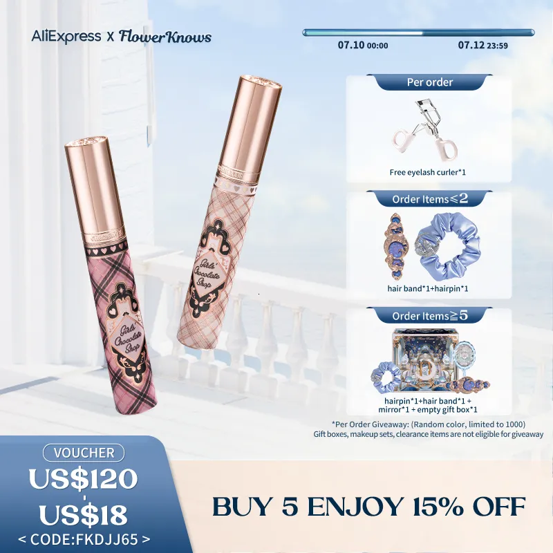 Mascara Flower Knows Chocolate Wonder-Shop Mascara 3.5ml Eyelash Lengthening Mascara Waterproof Beauty Makeup 230703