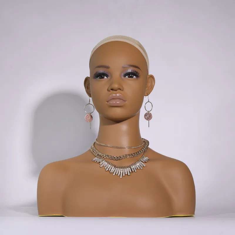 Realistic Mannequin Doll Head Stand Set With Shoulders For Women