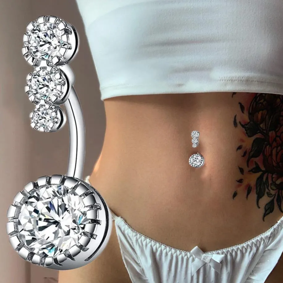 Surgical Stainless Steel Zircon Floral Dangle Piercing Navel Ring –  ArtGalleryZen