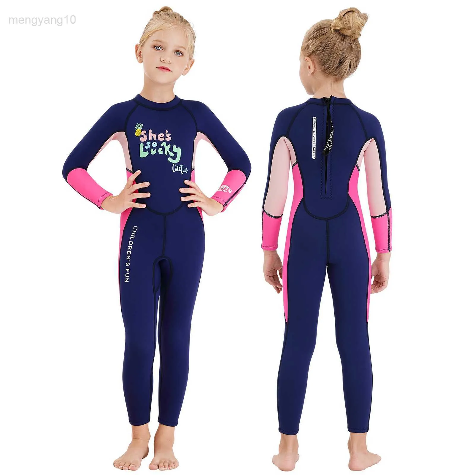 Mute Mute stagne Muta Bambini Mute da sub Costumi da bagno Ragazze Manica lunga Surf Costumi da bagno Per ragazza Costume da bagno Mute Surf Sport acquatici HKD230704