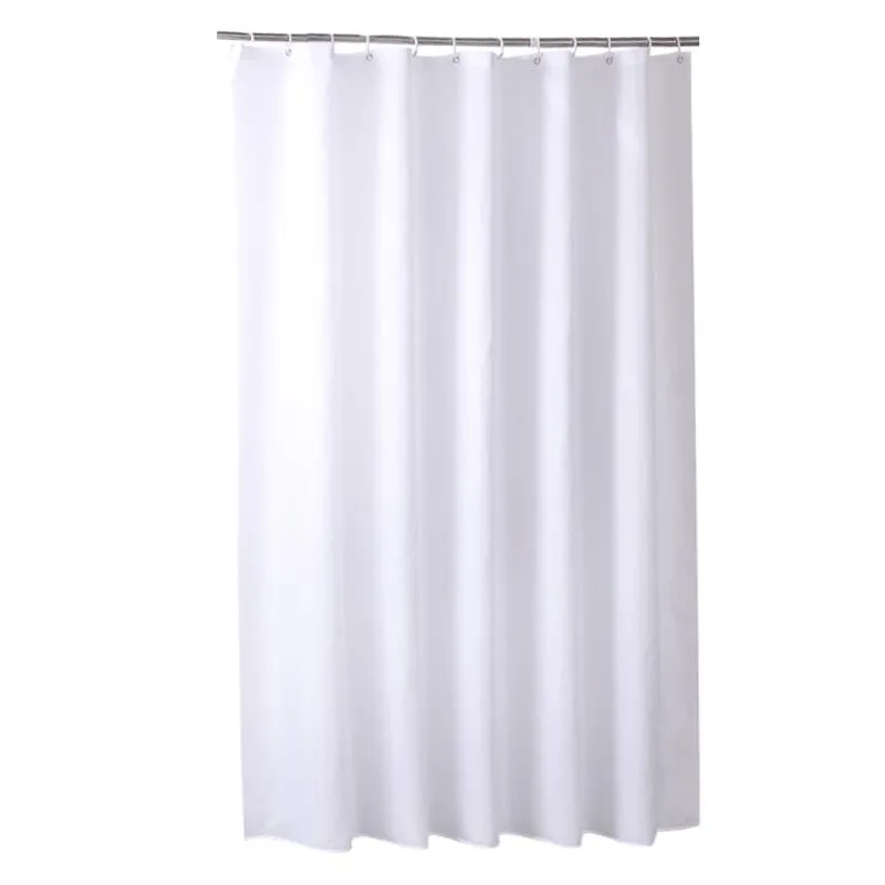 Gauges White Shower Curtains Waterproof Thick Solid Color Bath Curtains for Hotel Bathroom Bathtub Large Wide Bathing Cover with Hooks