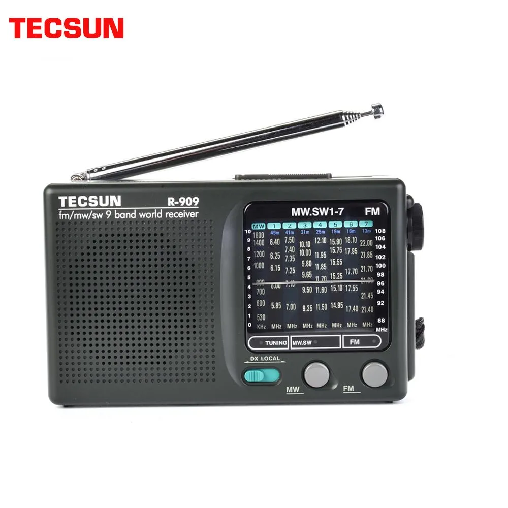 Radio Tecsun R909 Fm/mw/sw 9 Bands Wereldband Ontvanger Radio Ultradunne Draagbare Radio Fm Antenne Radio