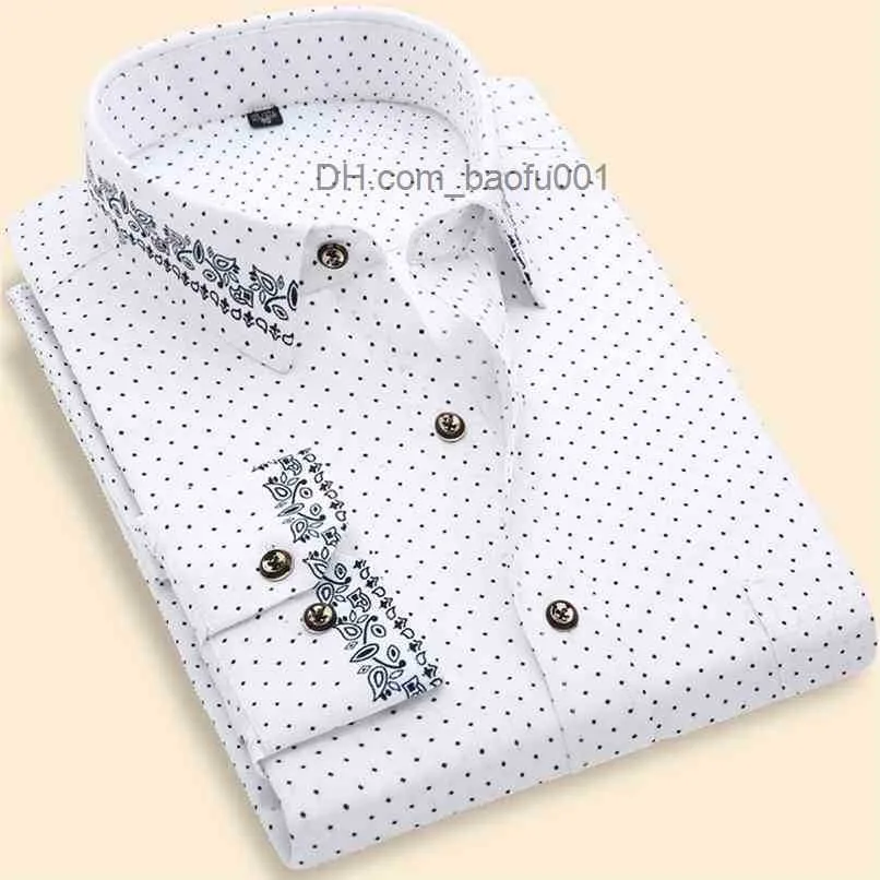 Men's Casual Shirts Stylish Men's Printed Casual Shirts Thin Fashion Soft Regular Fit Social Floral Long Sleeve Beach Shirt Z230707