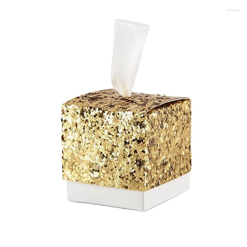 Cadeaupapier 50 stks Goud Zilver Creatieve Glitter Bonbondoos Bruiloft Gunsten En Geschenken Zakken Feest Feestelijke Inpakbenodigdheden