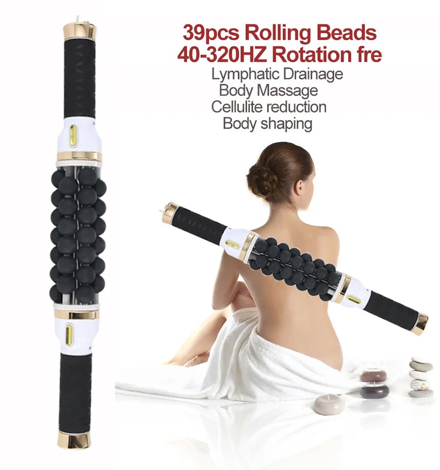 Other Massage Items Fitness Massager Roller Cellulite Reduction Lymphatic Drainage Rolling Beads Cylinder Therapy Body Contouring Machine 230703