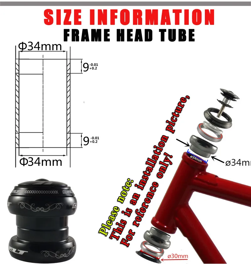 thumbnail interactive-video image 1 of Mountain Bike Headset Set - 1-1/8 Threadless, Aluminium Alloy, 42x52mm, For City Commuter & Folding Bikes 1 of 4