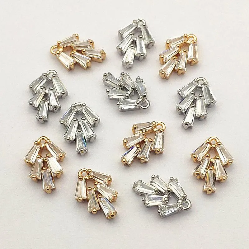 Nowy przylot 9x13mm 50pcs Cubic Zirkonia Pióro urok do ręcznie robionego naszyjnika części akcesoria DIY, wyniki biżuterii