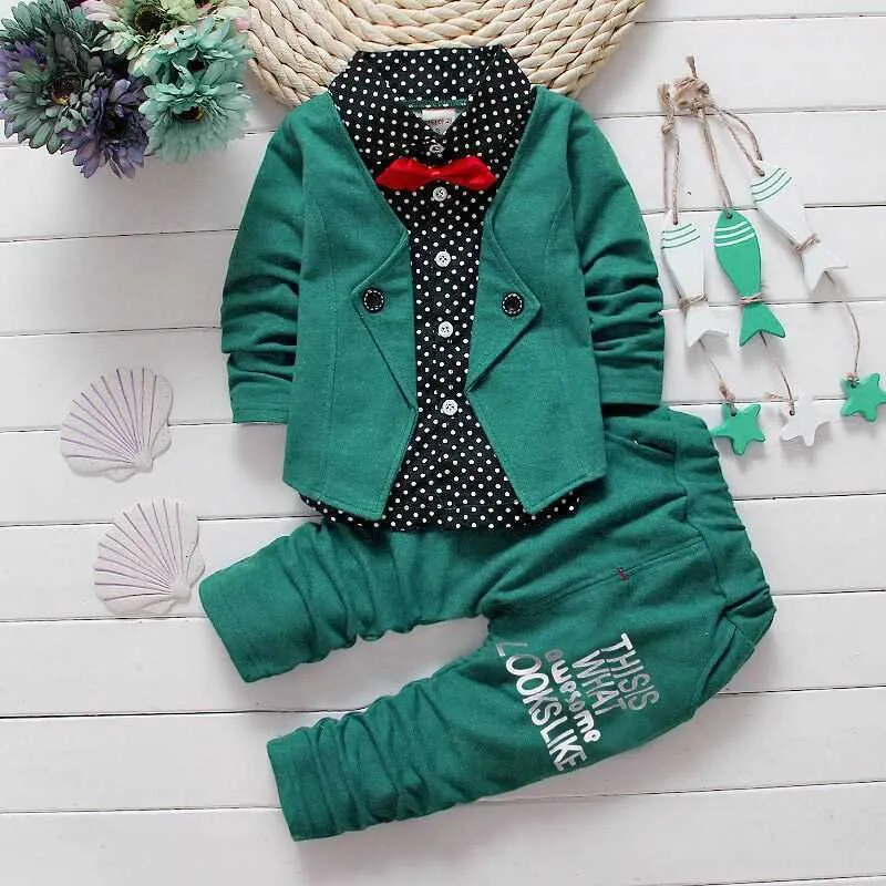 Suits Kids Thinner Clothes Sets Spring Autumn Tracksuit Baby Boys Kid Long Sleeve Gentleman Suits Children T Shirt Pants Clothing SetsHKD230704