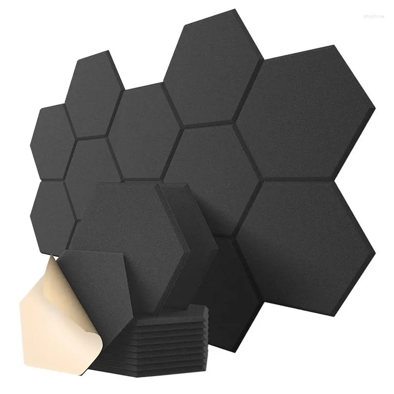 Tapijten 12 Pack Zelfklevende Akoestische Panelen 12X10X 0.4 Inch Geluiddicht Schuim Hexagon