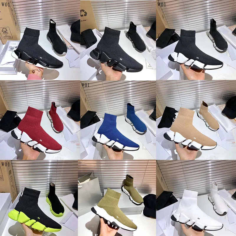 Toppkvalitet Casual Shoes Sock Shoes Designer Men Womens Speed ​​Trainer Socks Boot Speed ​​Shoe Runners Runner Sneakers Knit Womenwalking