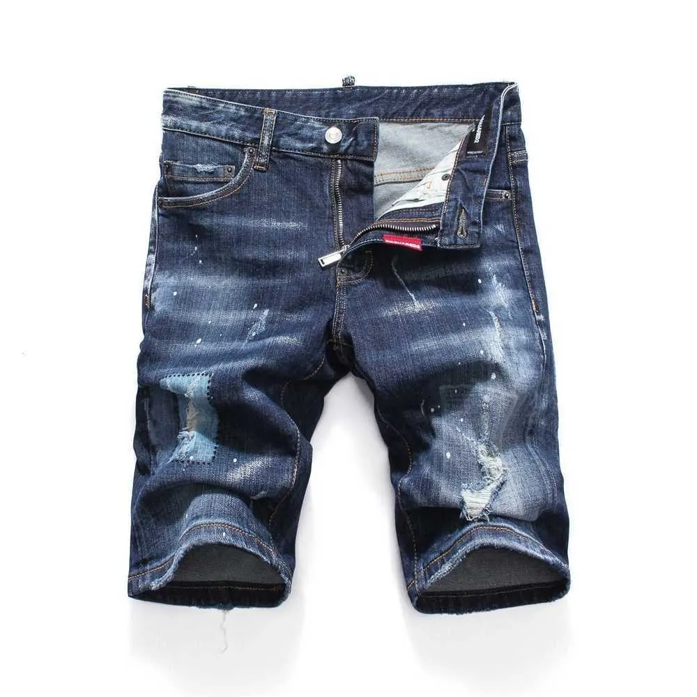 Dsquare Jeans D2 New Summer Quality Elastic Feet Scrape Wash Men's Slim Fitting Jeans and Shorts Ekh Yoel6x5