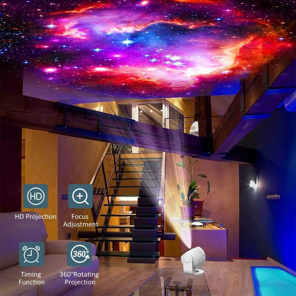 Projecteur LED étoiles Et Ciel étoilé Pour Chambre - Effets Lumière USB - Fonction Timer - Pour Ambiance Et Décoration - 8