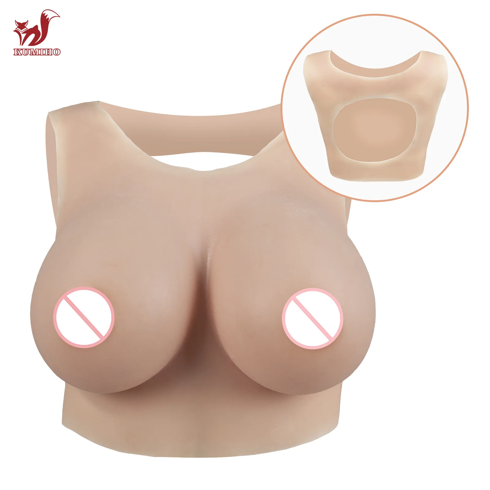 Breast Form Realistic Silicone Breast Forms Kumiho Round Neck Hollow Drag Queen Fake Boobs Transgender Cosplay Fake Silicone Breast Forms 230703