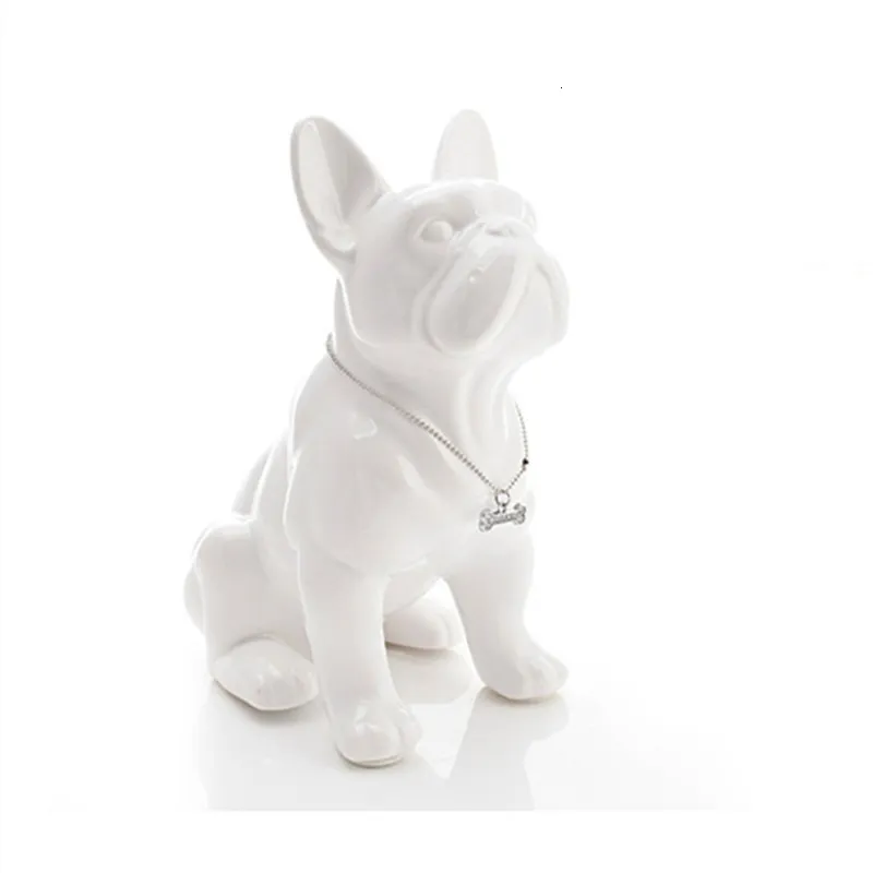 Hundestatue Französische Bulldogge, aus schwarzer Keramik, Modell