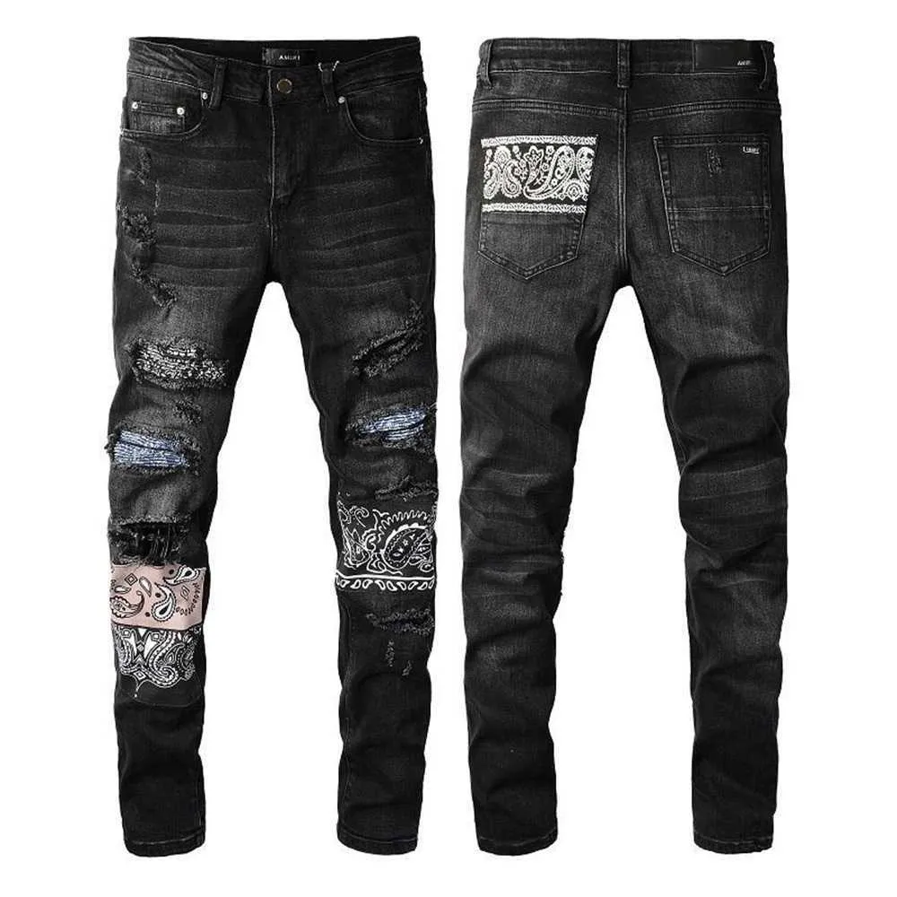 22ss Mens Designer Jeans Fashion Distressed Ripped Biker Slim Fit Moto Denim per uomo Moda di alta qualità Jean Mans Pants Pour Ho Pnamkjl