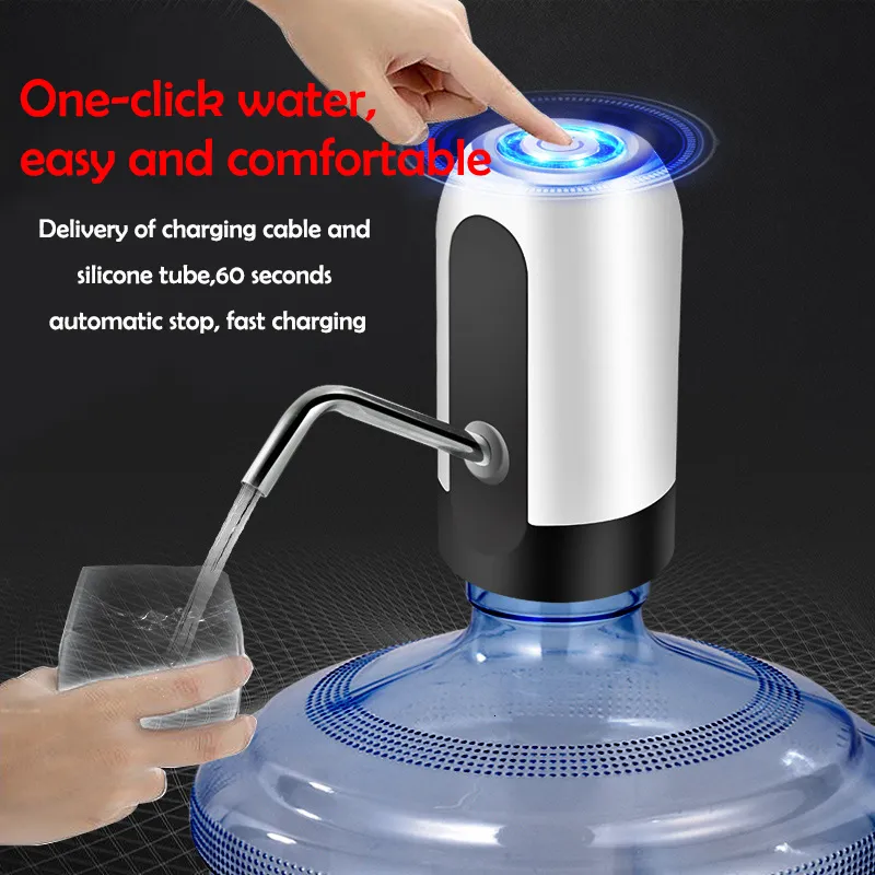 Inne naczynia do napojów Pompka do butelek z wodą Ładowanie przez USB Automatyczny elektryczny dystrybutor wody Automatyczne przełączanie jednym kliknięciem Dozownik do napojów Inteligentna pompa wodna 230704