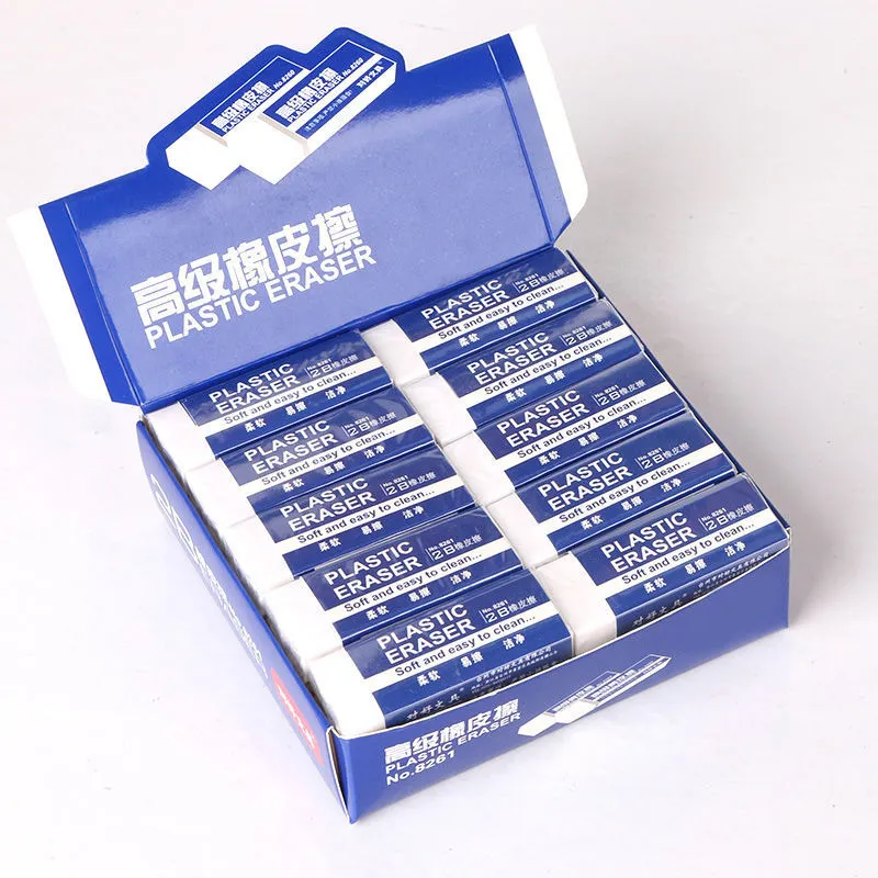 Erasers 10pcs 2b белый ПВХ -ластик Студенческий экзамен на эскиз Soft Eraser 230703