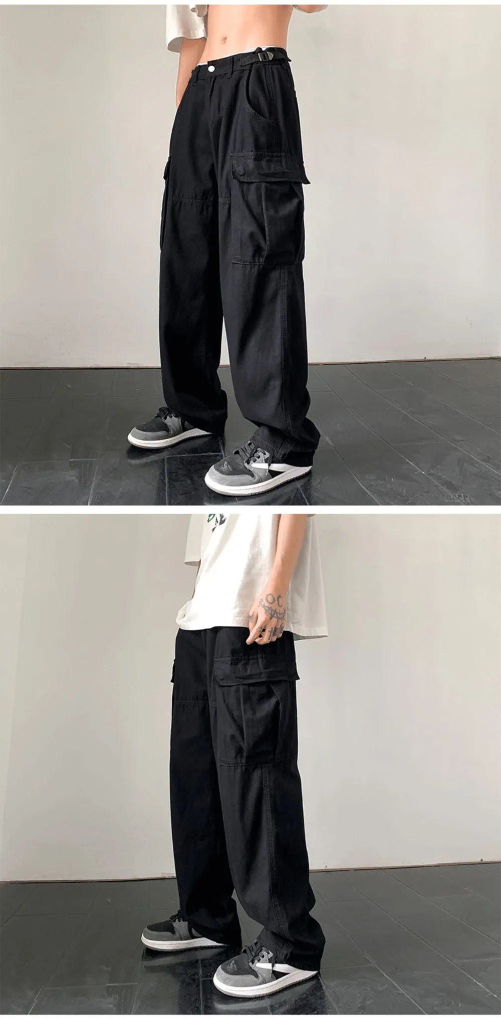 Harajuku Vintage Aesthetic Womens Low Waisted Cargos With
