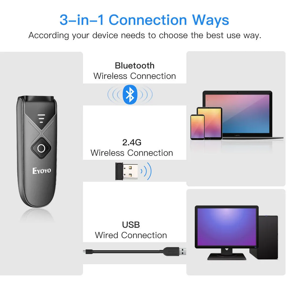 Wholesale Qr Code Scanner Eyoyo Mini Portable 1D 2D Wholesale Qr Code Scanner Eyoyo Mini Portable 1D 2D