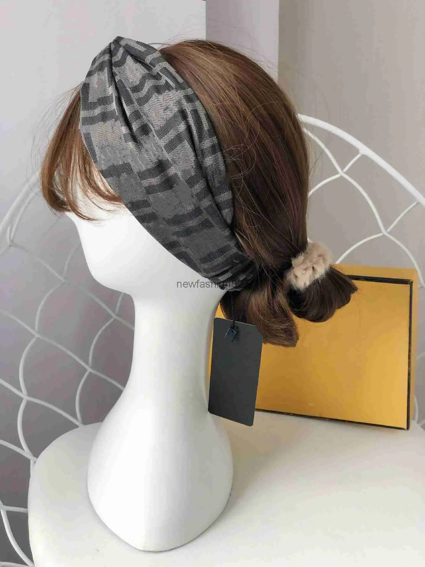 2022 Elastic Cross Headbands Bandanas faixas de cabelo para mulheres Designer de Moda Marrom Denim Algodão carta Impressa Turbante esportes headband Headwraps Presente Boa Qualidade