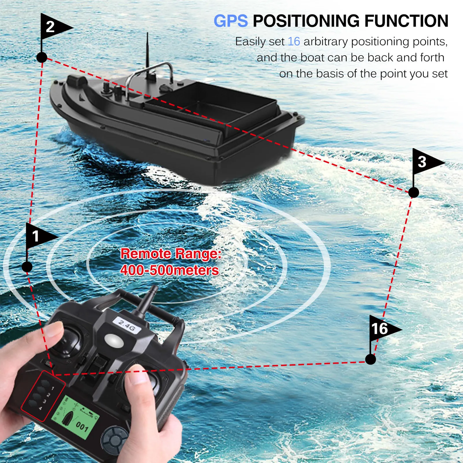 GPS Wireless Remote Control Fishing Bait Boat Feeder With D16/D16B/E Rc Boat  Fish Finder Device And Rangefinder 230704 From Bei09, $71.12