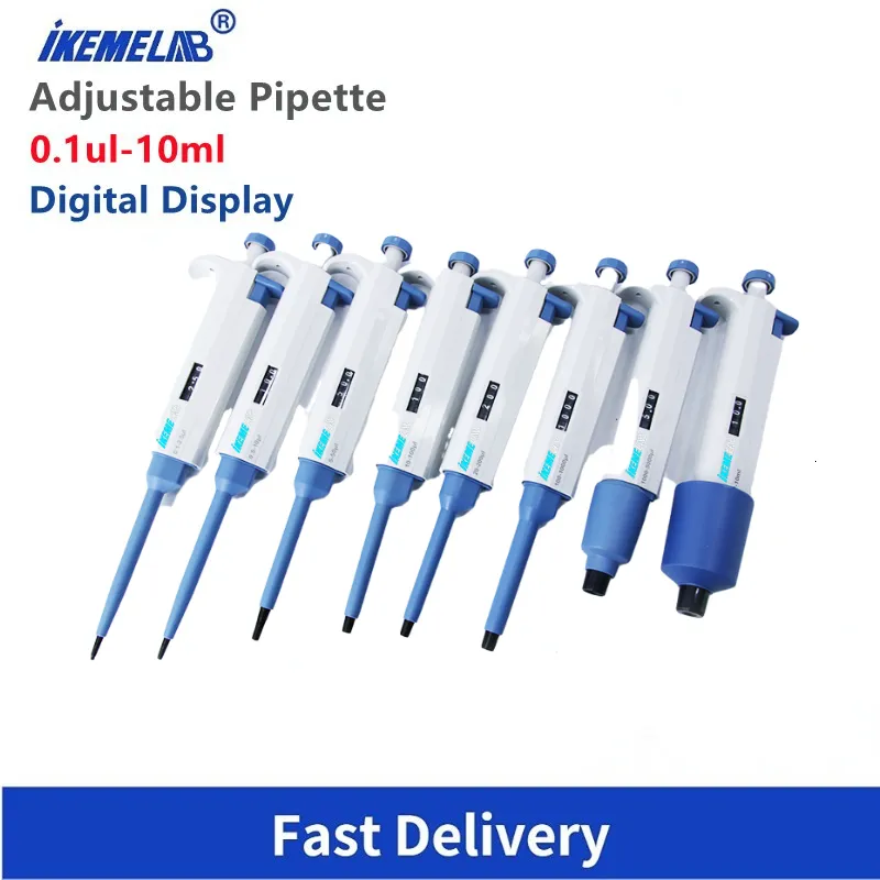Lab Supplies s IKEME Laboratory Pipette Adjustable Single Channel Digital Micropipette With Tips 230703