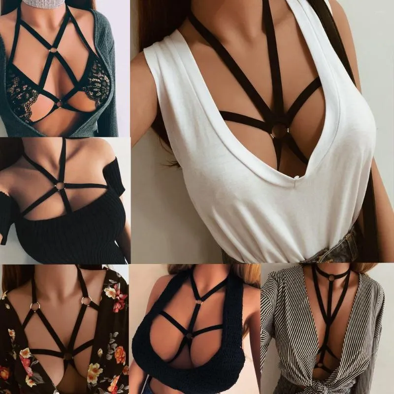 Yoga Outfit Summer Bustier Bralette Hollow Push Up Crop Top Sexy Bandage Bra Cage Harness Belt Lingerie