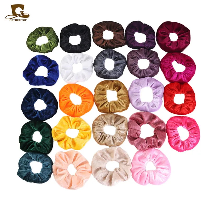 DHL ship Crown Cover Card Party Favor Crystal Satin Large Scrunchie Wedding Party Gift Moda Solid Color Set Hair Rope Wholesale