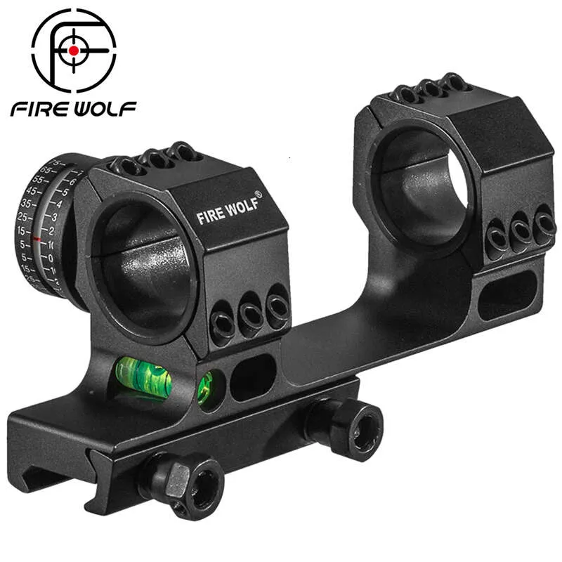 Fire Wolf Tactical Hunting Riflescope يتصاعد مع زاوية مؤشر الفقاعة مستوى 25.4 مم/30 مم حلقات جبل الألومنيوم