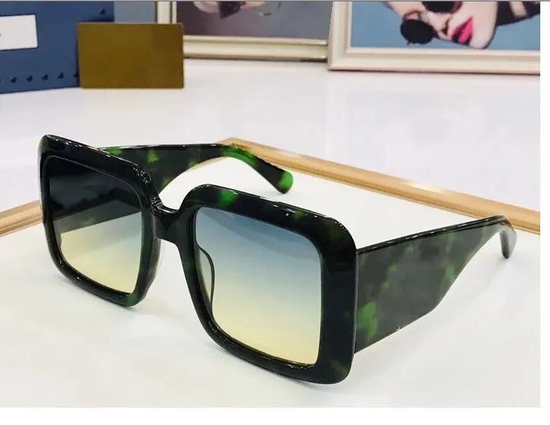 2023 óculos de sol femininos masculinos de alta qualidade preto verde leopardo largura prancha moldura completa bege azul gradiente cor óculos quadrados disponíveis com caixa