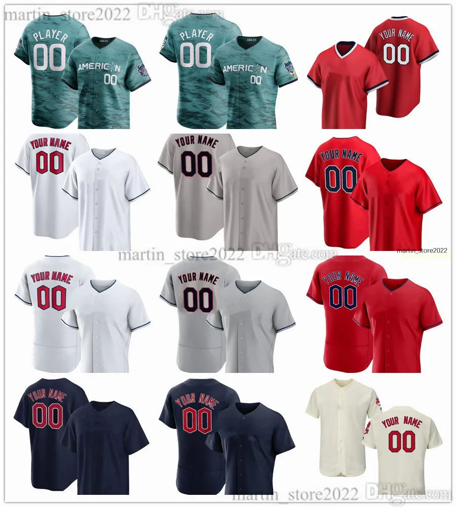 Maillots de baseball des étoiles 2023 57 Shane Bieber 11 Jose Ramirez 0 Andres Gimenez 99 James Karinchak 38 Steven Kwan 35 Cam Gallagher 48 Emmanuel Clase Rosario 25 Jim Thome