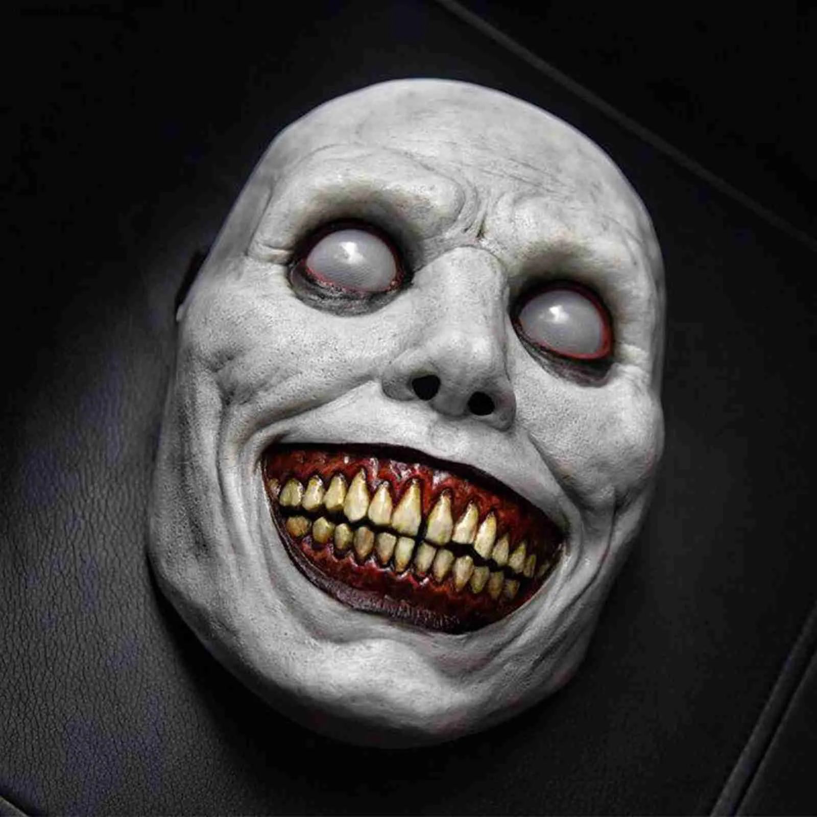 2021 New Halloween Mask cos Exorcist horror smile green face white eye demon mask halloween mask L230704