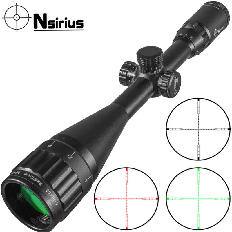 Nsirius 4-16x50 Aoe Precisionsoptik Röd Grön Upplyst Mil Dot Rifle Kikarsikte Jaktkikare Luftgevärskikarsikte Utomhus