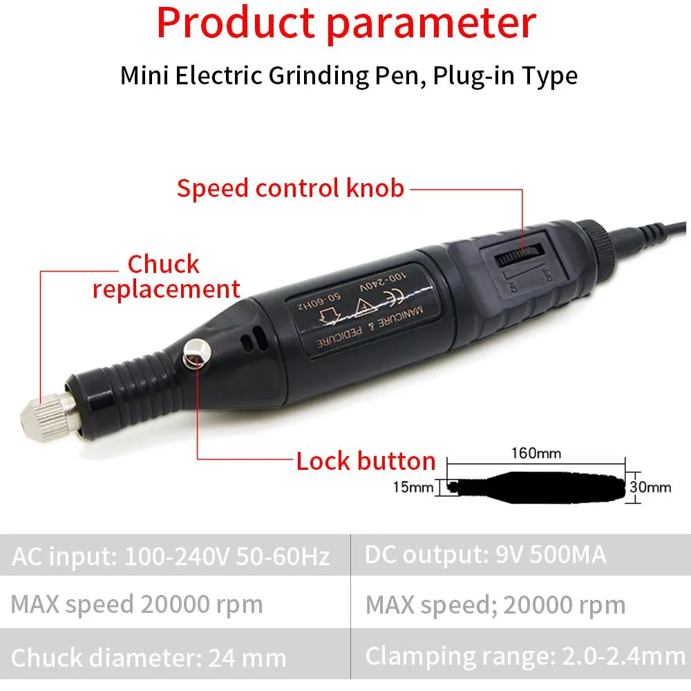 Boormachine LUXINAZI Mini penna per intaglio elettrica Kit di utensili rotanti per incisore a velocità variabile per rettifica fai da te lucidatura trapano elettrico utensili elettrici