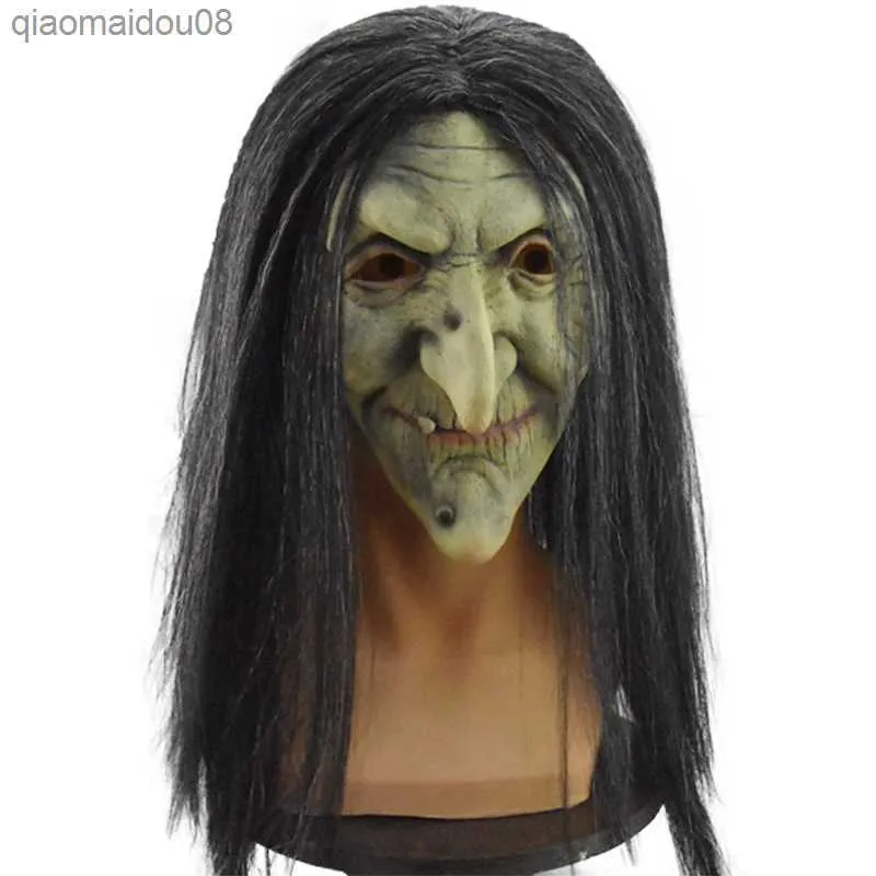 Old Man Horror Mask Halloween Party Carnival Full Head Maschera in lattice Simulazione 3D per adulti Maschera Cosplay Strega Halloween Puntelli spaventosi L230704