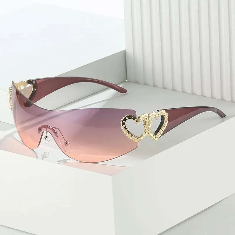 Sunglasses Frames Fashion Designer Women 2023 Luxury Trending y2k Woman Shade Pink glasses Goggle 2000 S lentes de sol mujer 230704