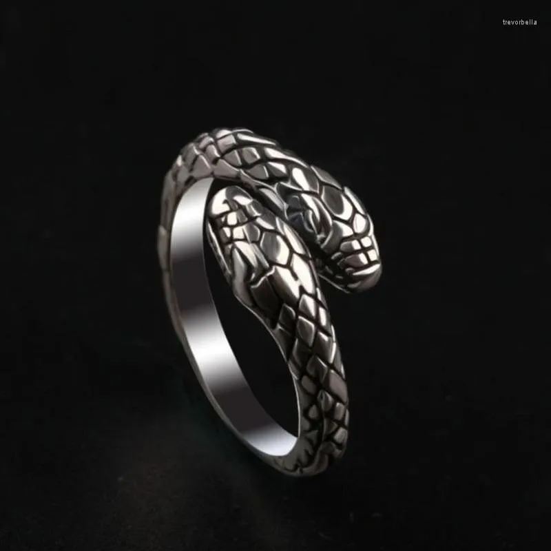 Cluster-Ringe, originelles Design, schlangenförmiges Muster, offener Ring, einzigartige Designer-Handwerkskunst, böhmischer Stil, thailändischer Damen-Silberschmuck