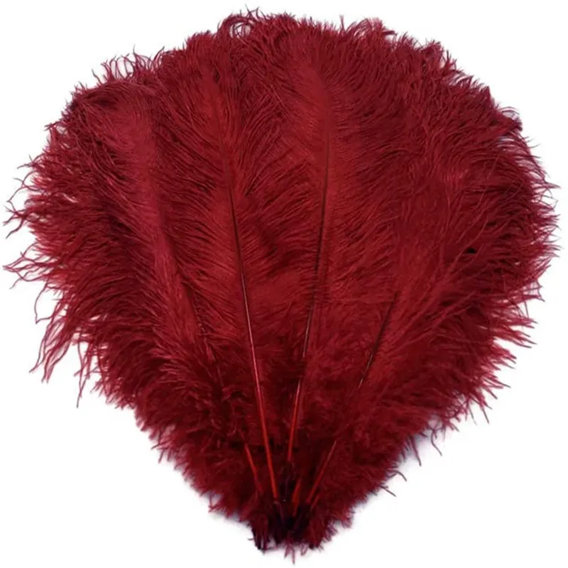 Other Hand Tools 10200pcs Wine Red Ostrich Feathers DIY Needlework for Jewelry Making Wedding Accessories Decoration Plumes for Crafts 15-55cm 230704