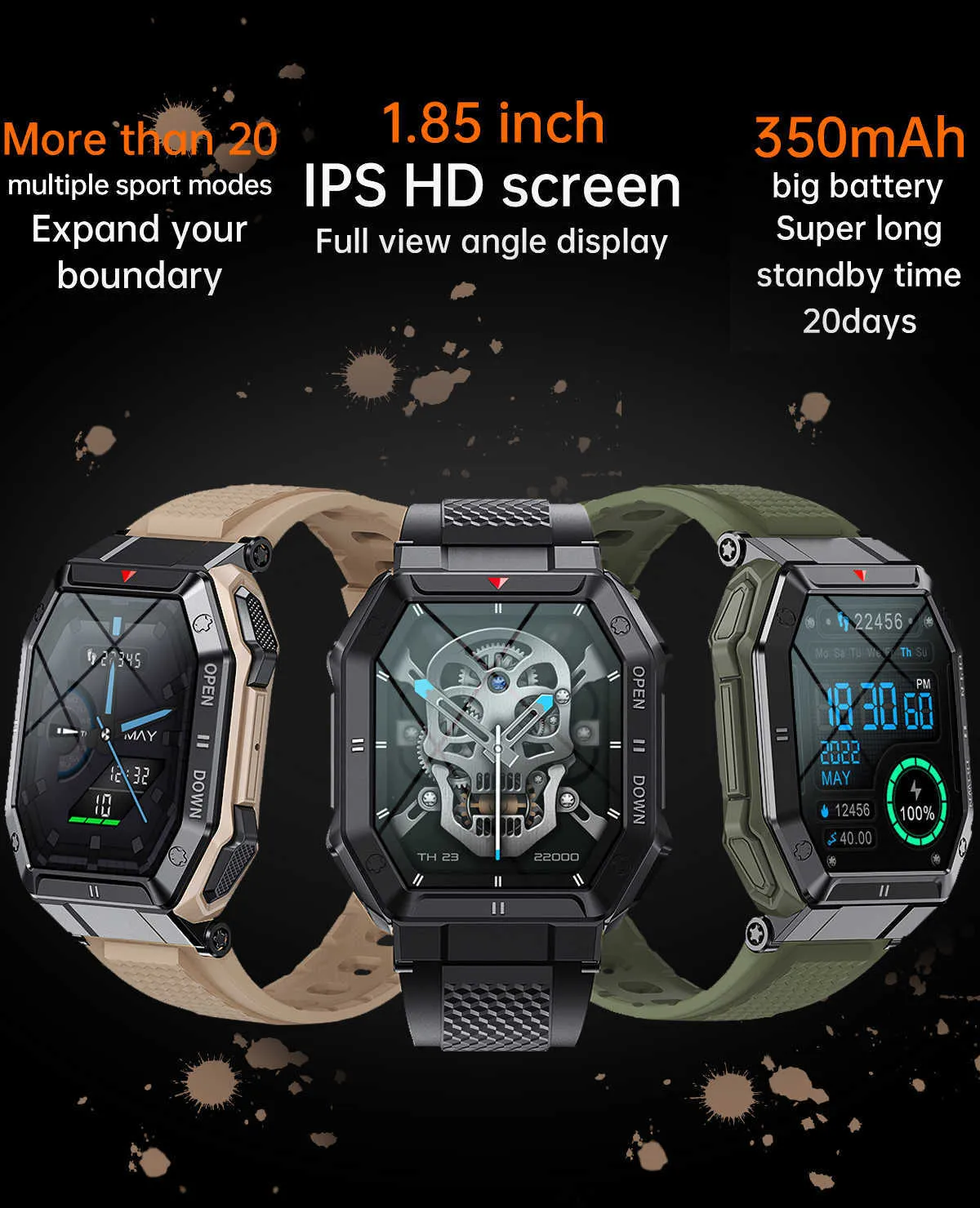  Reloj inteligente 2022 (recepción de llamada/dial) Reloj de  fitness compatible con iPhone y Android, pantalla táctil completa de 1.7  pulgadas, monitor de presión arterial de sueño, reloj digital impermeable  IP67 para