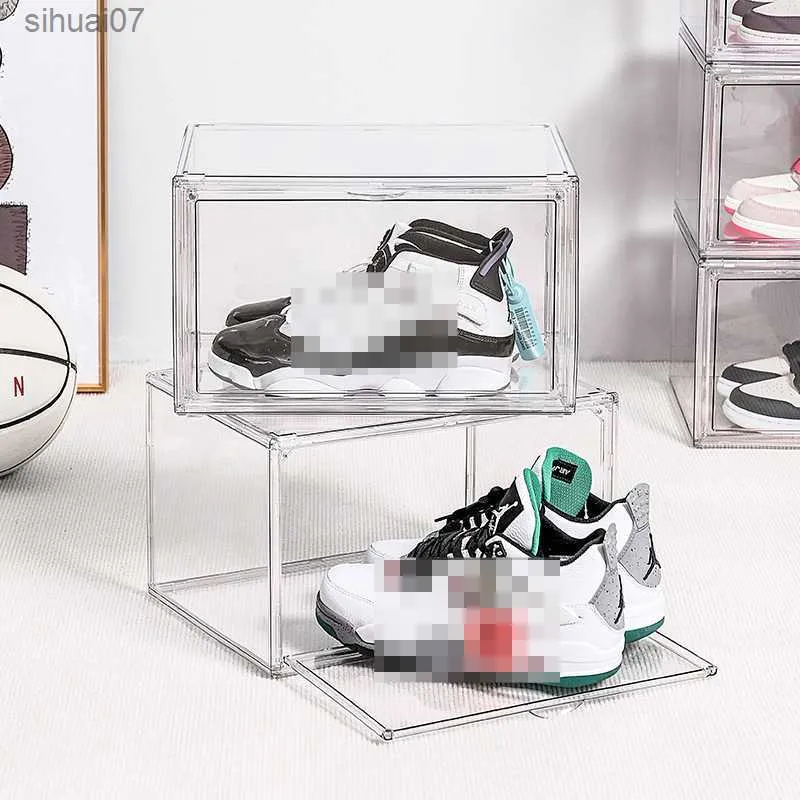 Sports Shoes Acrylic Storage Shoe Box Antioxidant Shoe Cabinet Transparent Shoes Storage Aufbewahrungsbox Storage Shoe Wall L230705