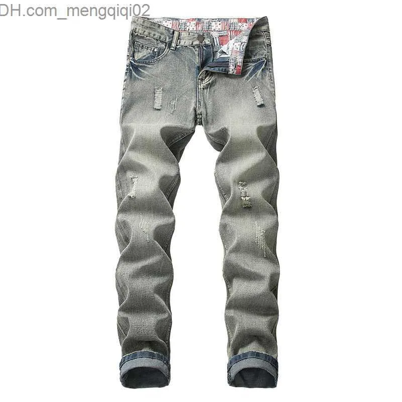 Erkek kot pantolon denim jogging pantolon erkekler sıkıntılı kot büyük boyutlu serin erkek tasarımcı yırtık moda z230707