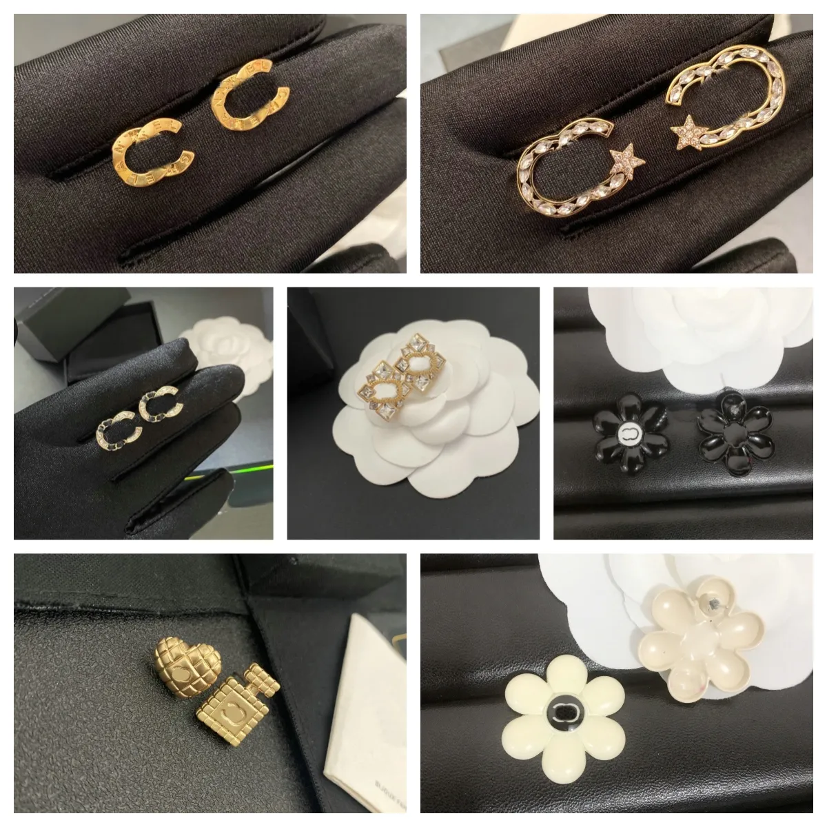 Orecchini di design per donna Lettera Stud Fiori Orecchini placcati oro 18 carati Orecchini di lusso Accessori per gioielli per feste di nozze