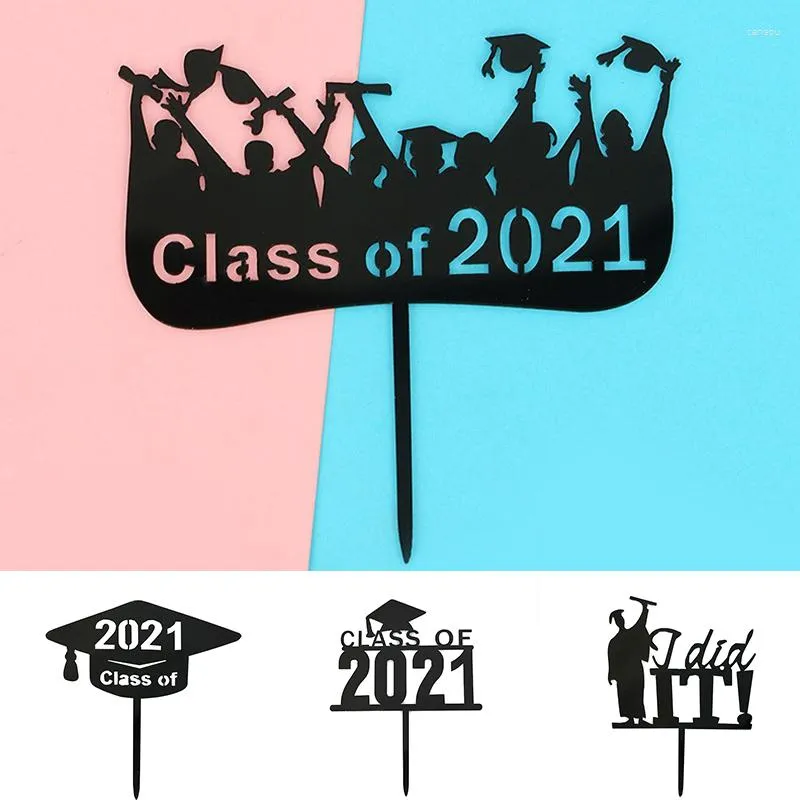 Feestelijke benodigdheden Happy Graduation Acryl Cake Toppers Black Bachelor Cap Transcript Class Of Student Ceremony Decor