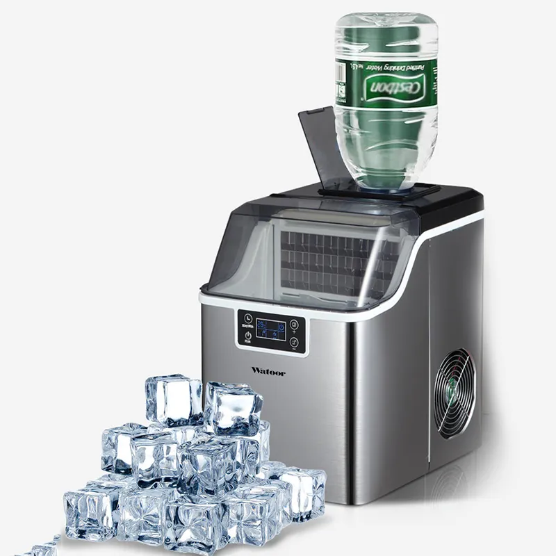 LINBOSS Kommerzielle automatische Eismaschine für Zuhause, tragbare elektrische Eismaschine, 30 kg/24 Stunden, für Kaffee, Bar, Milch, Teeladen