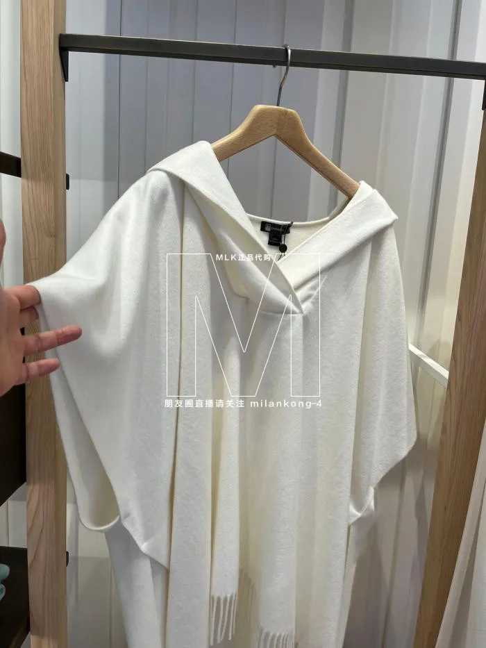 Camisetas Mujer Colombo Primavera y Verano Cachemir Con Capucha Borla Top Talla Única Blanco