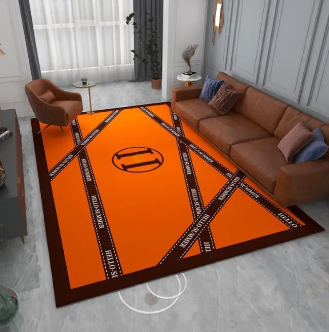 Top Modern Light Luxury Premium Orange Teppich Wohnzimmer Live Room Internet Celebrity Tischteppich Home Room Schlafzimmer Nachttischmatten