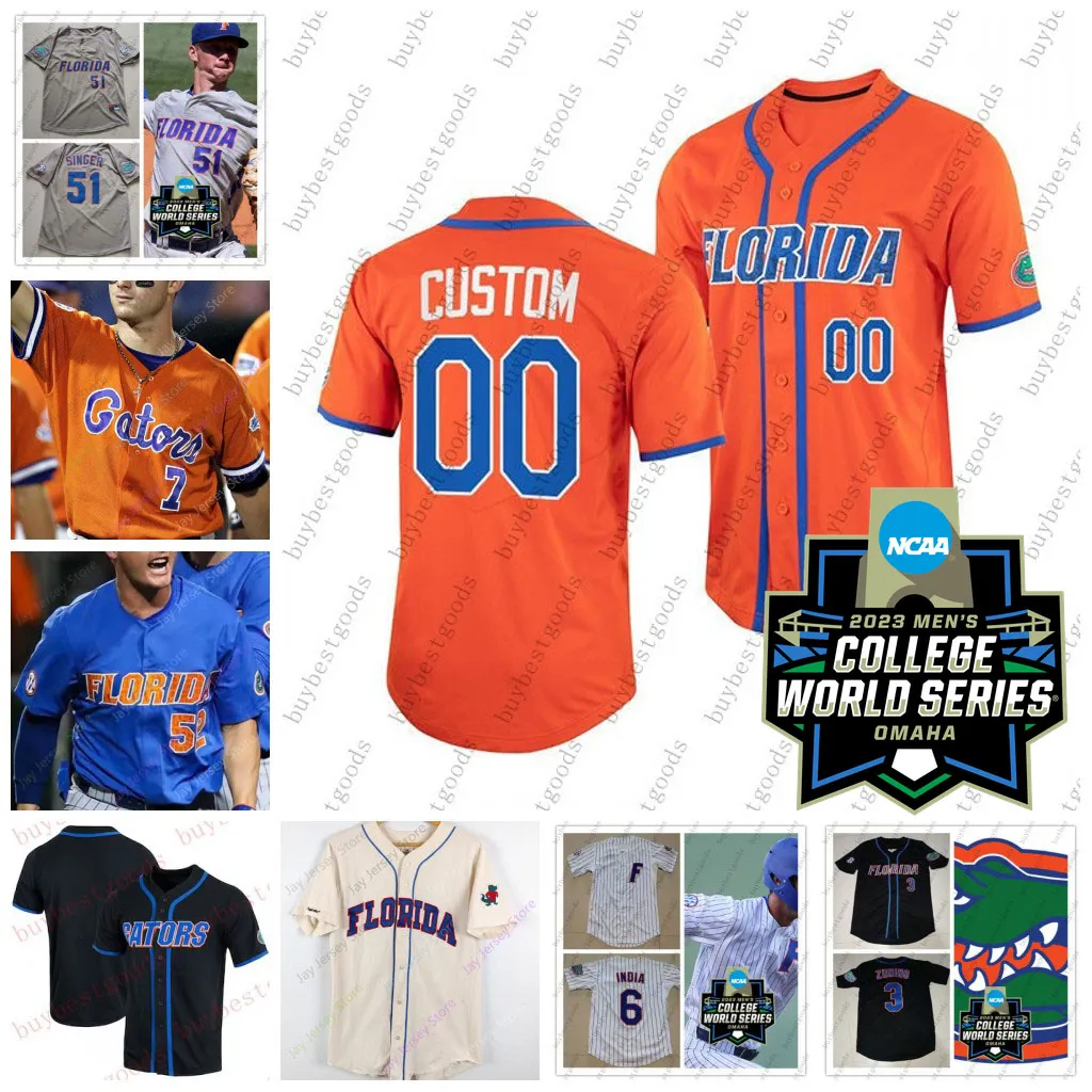 Wyatt Langford 2023 Cws Florida Gators Baseball Jersey Jac Caglianone Cade Kurland Custom Mens Josh Rivera Ty E Bt Riopelle Michael