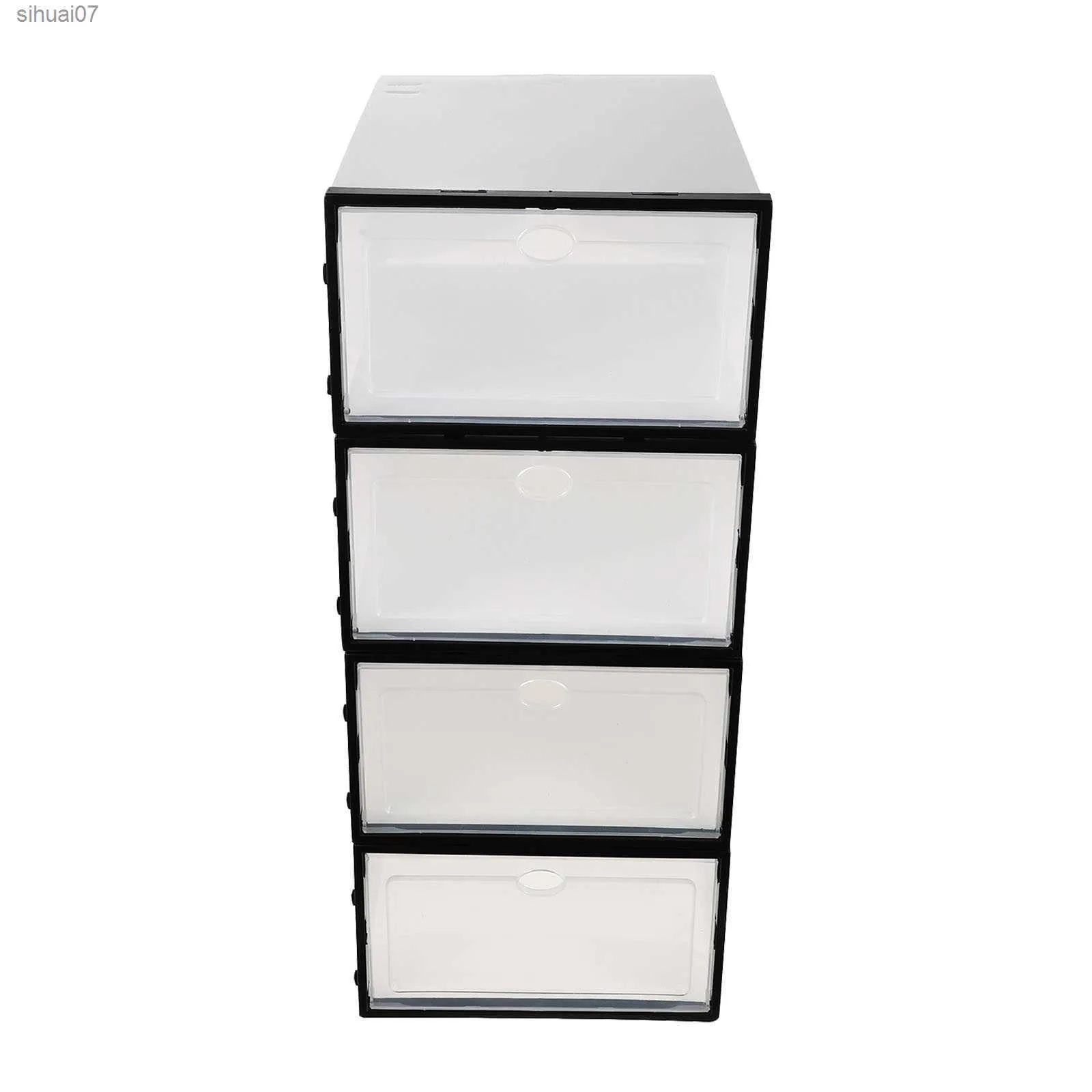 4 Pcs Stackable Drawers Storage Box Clear Boxes Shoes Clear Shoe Display Case Shoes Storage Box Shoe Box Home Shoe Rack L230705